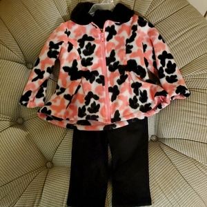 18mth jacket and pants set pink white and black